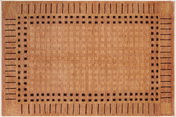 handmade Transitional Kafkaz Chobi Ziegler Tan Black Hand Knotted RECTANGLE 100% WOOL area rug 6 x 9